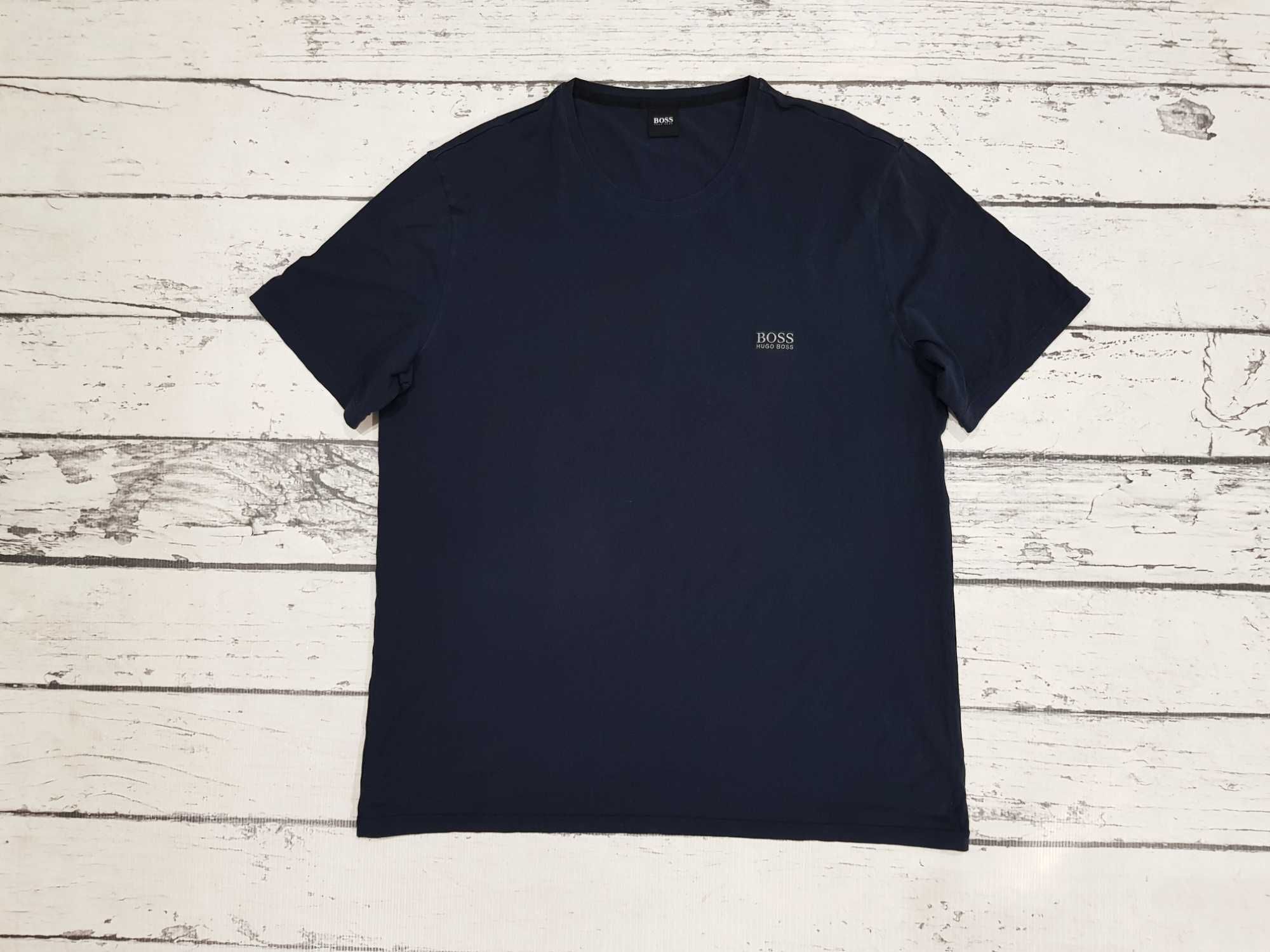 Hugo Boss * koszulka * logo * męska * granatowa * XL