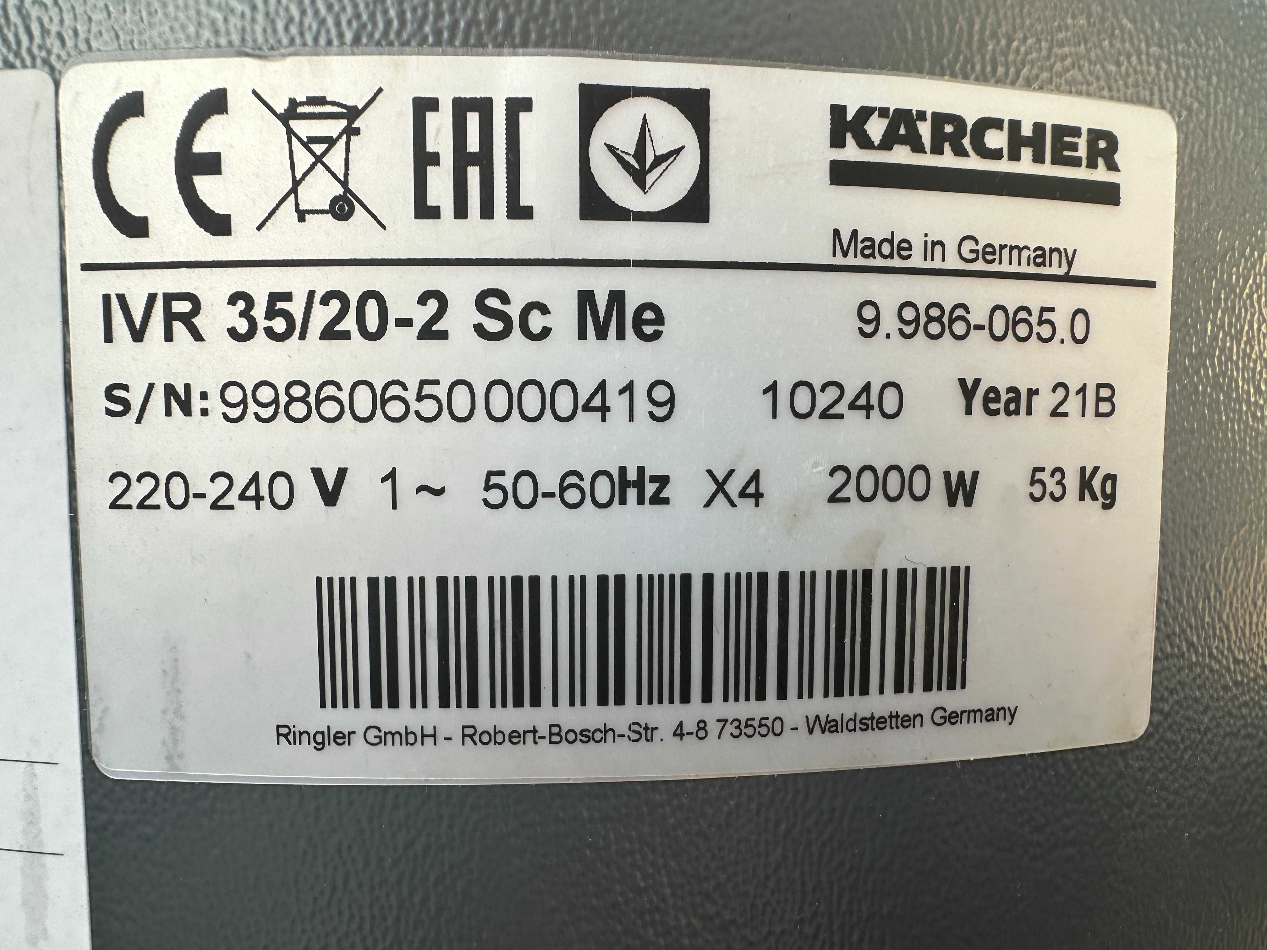 Odkurzacz przemysłowy Karcher IVR-B 30/15 Me
