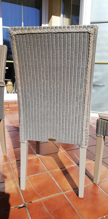 krzesło fotel rattanowe komplet Lloyd Loom 6 sztuk fotelik stół komoda