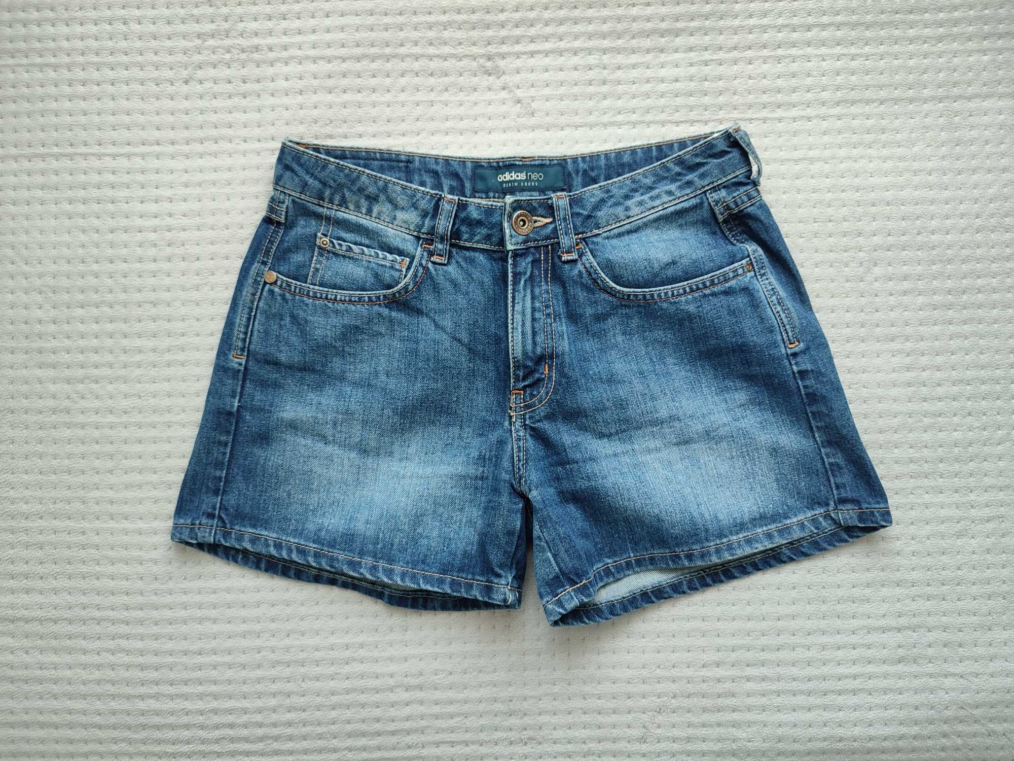Spodenki szorty krótkie Adidas Neo, rozmiar 34 XS, dżinsowe, jeans.