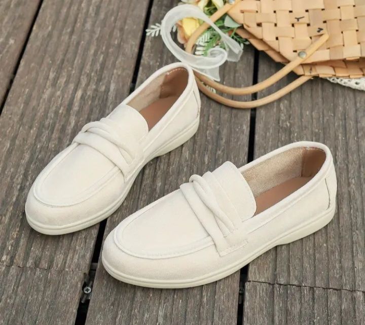 Жіночі бежеві сліпони в стилі мокасинів - Легкі,