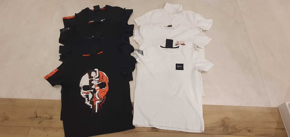 Kurtki, bluzy, spodnie dla szczupłego, same konkrety 182cm, L, 18 szt