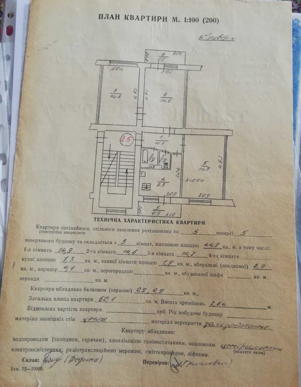 Продаж 3 кімнатної квартири вул Мельника