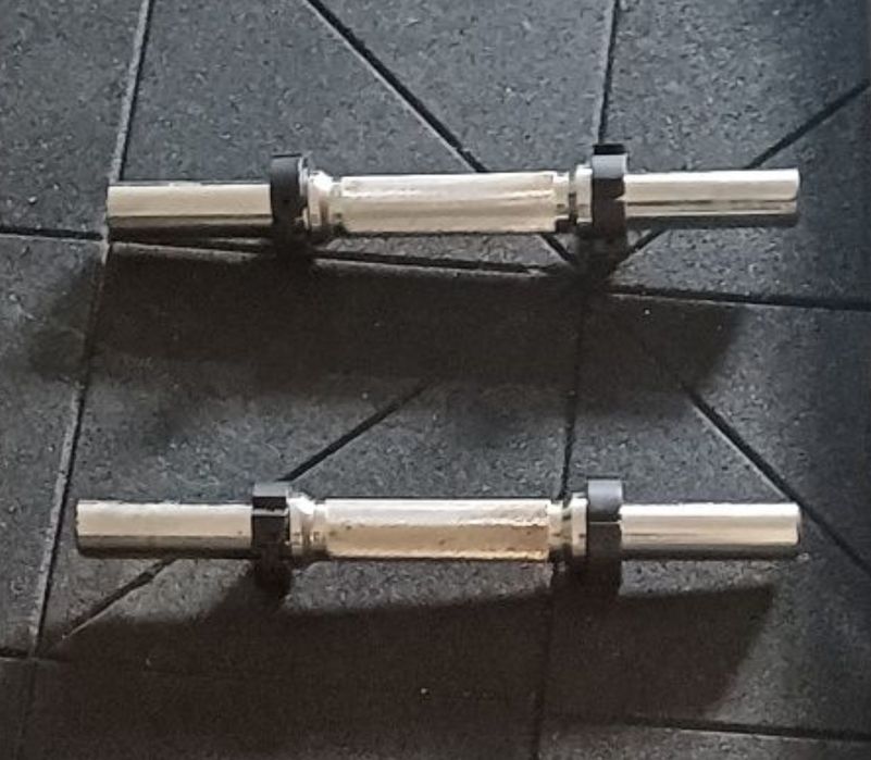 Barras de musculação 28mm com discos e bloqueadores