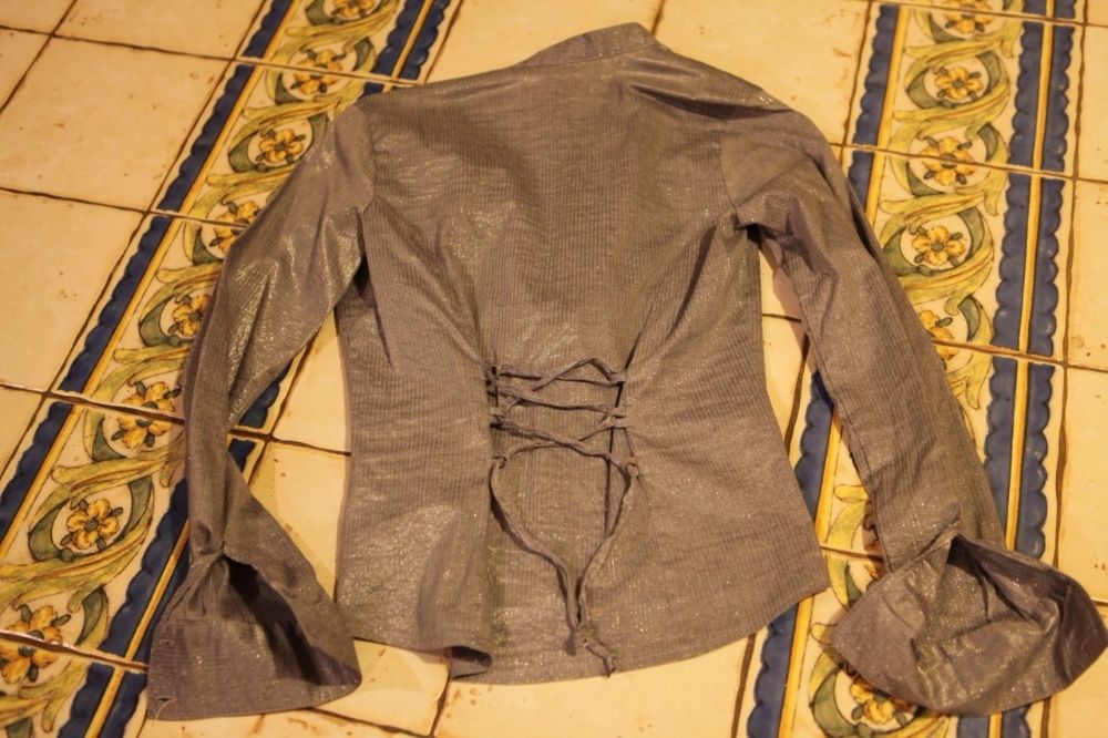 bluzka ze stójką szara z połyskiem Orsay M 38