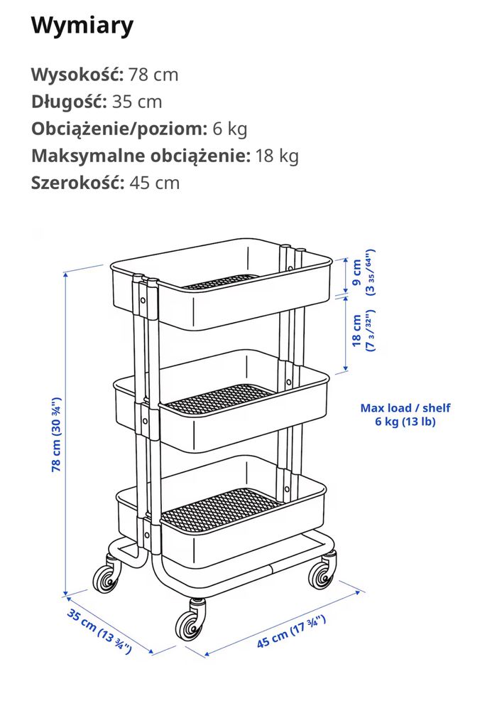 Raskog regał na kółkach