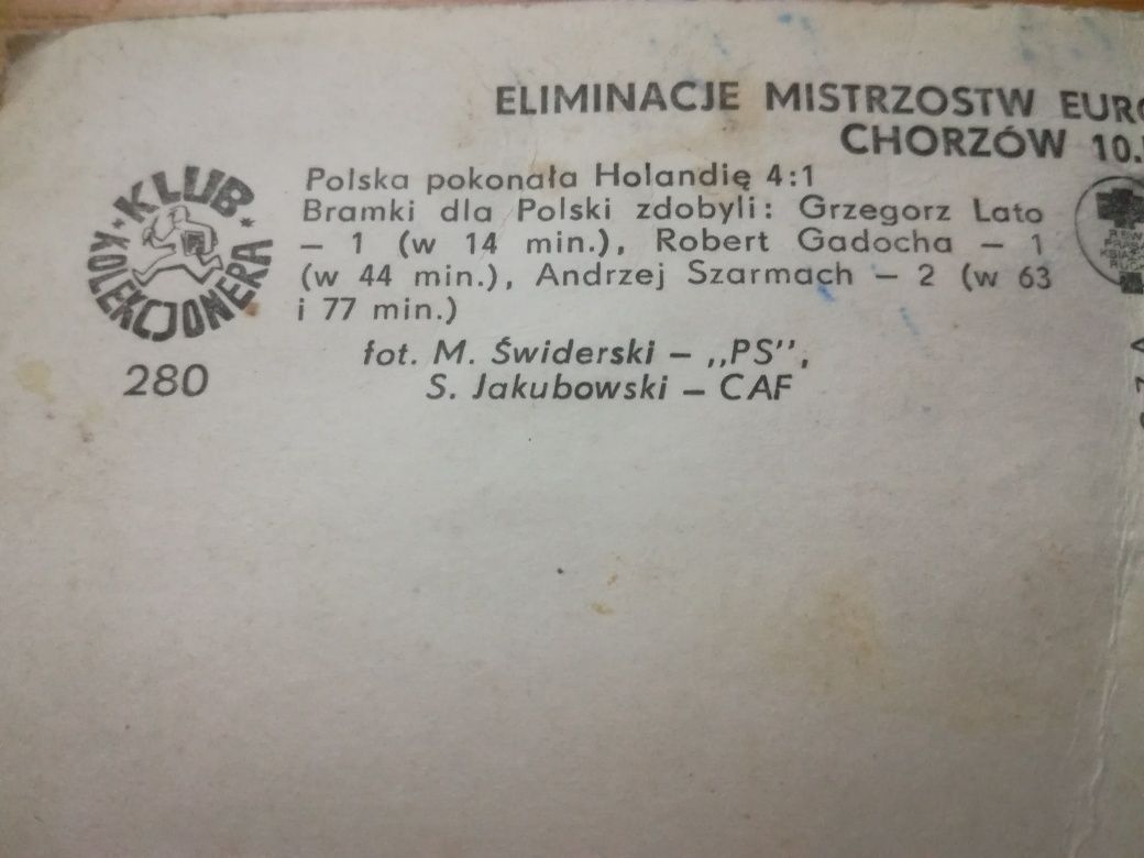 kartka mistrzostwa Europy 1975 piłka nożna Lato Szarmach Gadocha