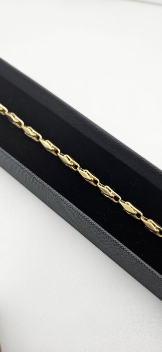 Złota bransoletka o splocie diamentowym 585 GOLD MONEY