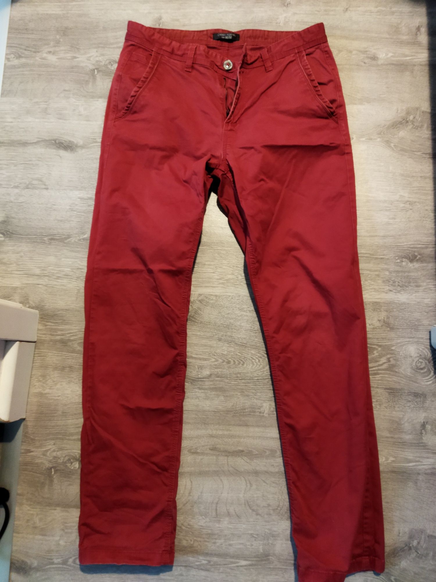 Spodnie Carry formal 32/32 czerwone bordowe