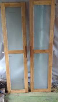 Drzwi z szafy drewniane oszklone