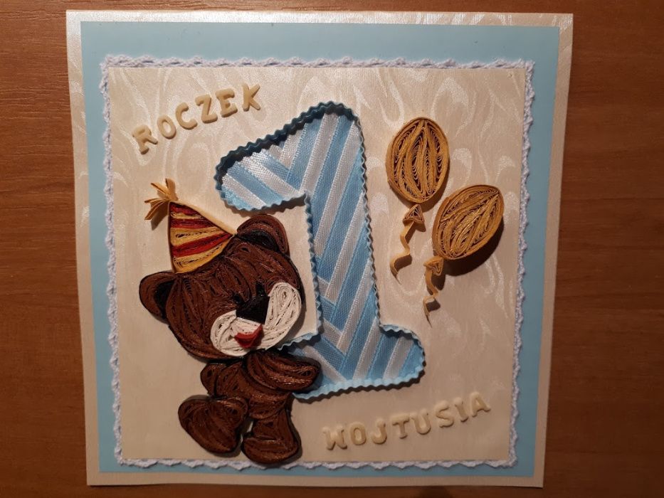 Kartki urodzinowe dla dzieci, ręcznie robione, quilling