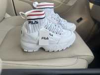 Женские белые кроссовки FILA осень-весна