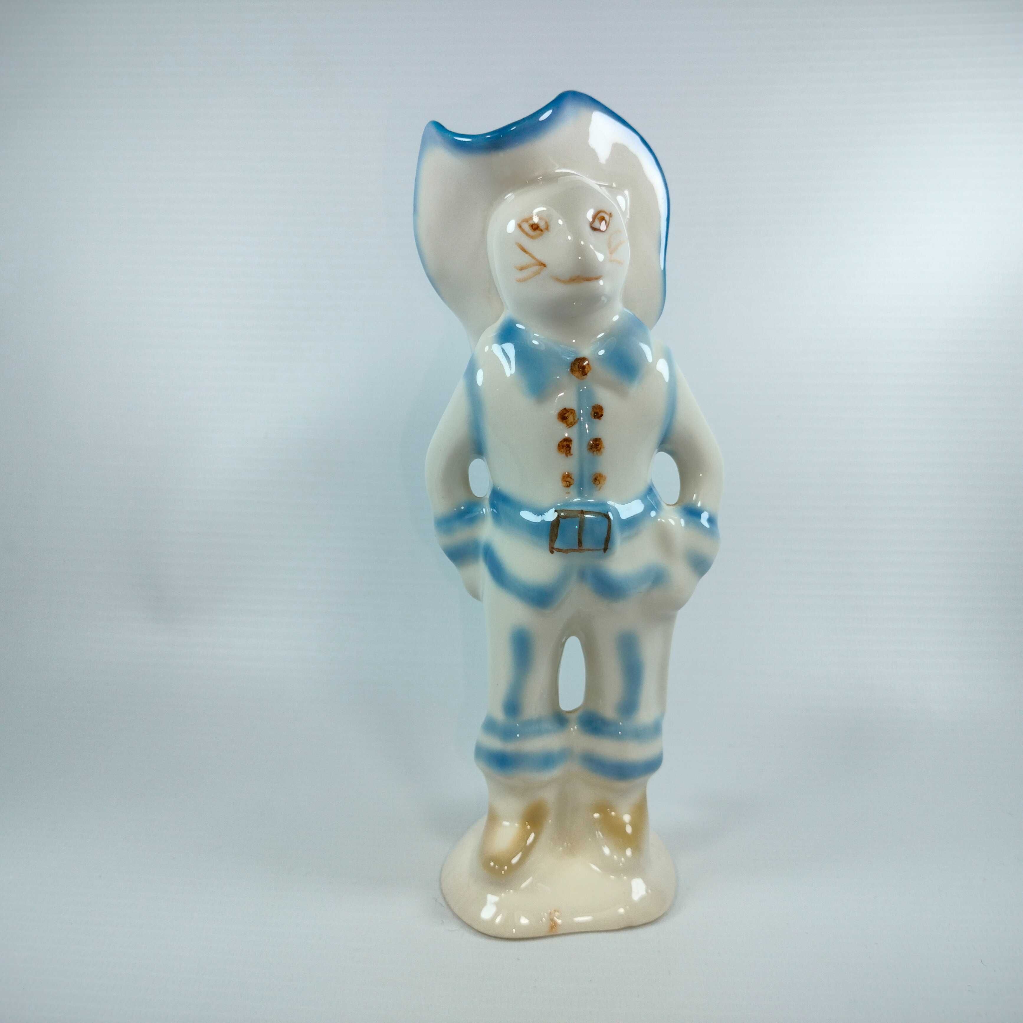 Figurka Kot w Butach Porcelana