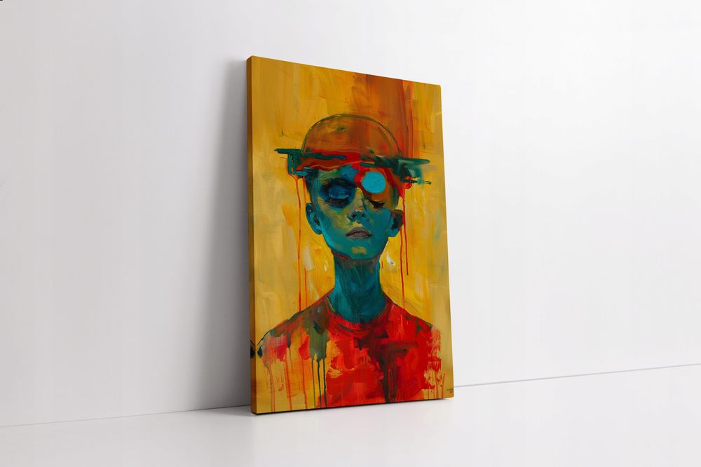 Obraz na płótnie "Abstrakcyjny Portret Mistyczny" 80x120 cm