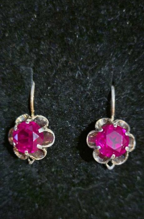 Серьги серебро СССР 875 проба позолота ,