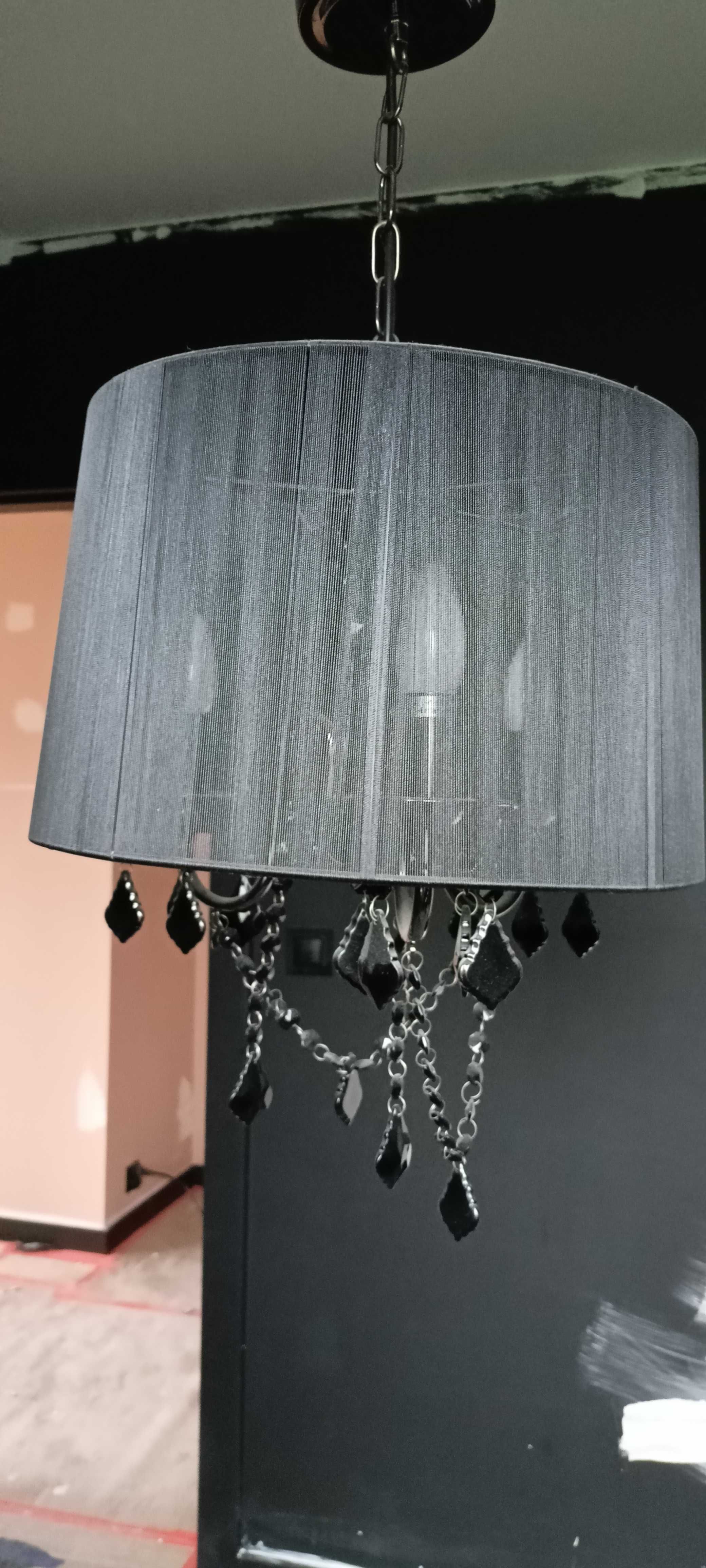 Lampa sufitowa podwieszana czarna