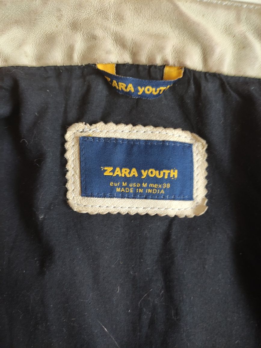 Вінтажна шкіряна куртка Zara youth