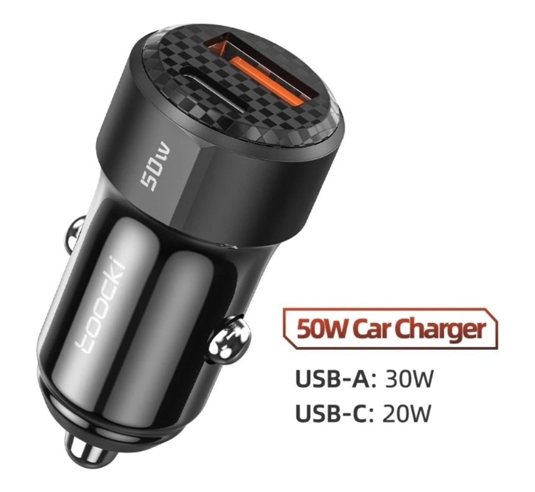 Ładowarka Samochodowa USB-A/C Toocki 50W