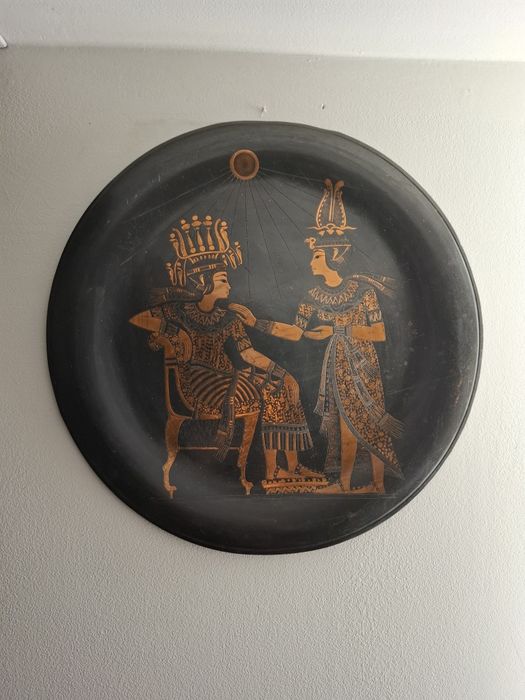 Talerz ozdobny naścienny metalowy