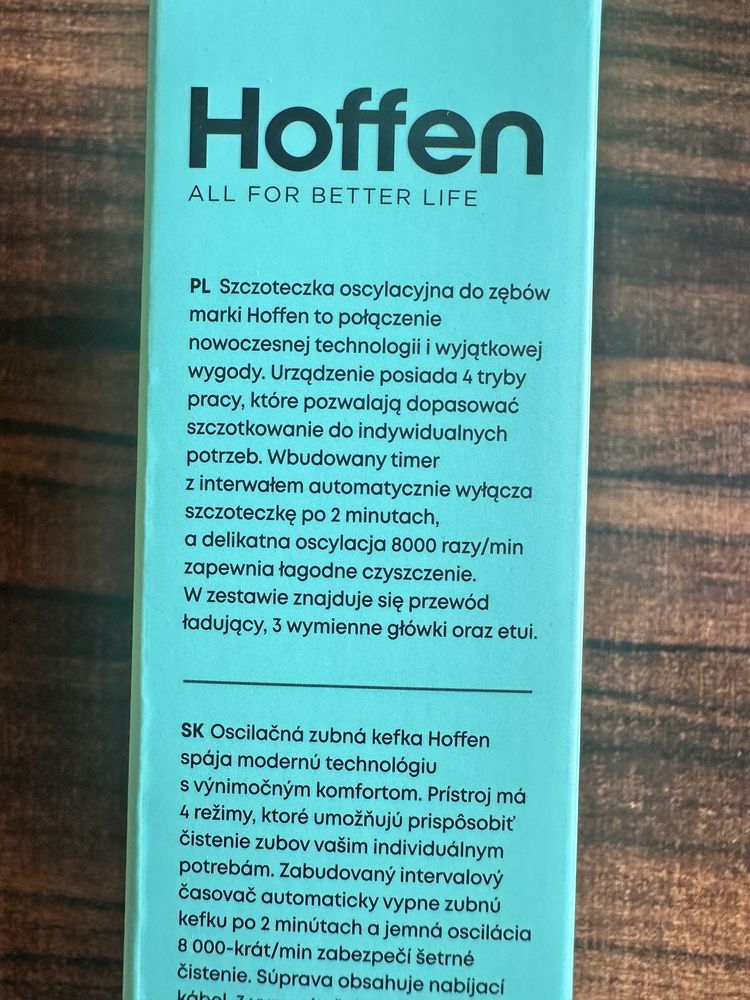 Nowa Hoffen – elektryczna szczoteczka oscylacyjna + etui + 3 końcówki