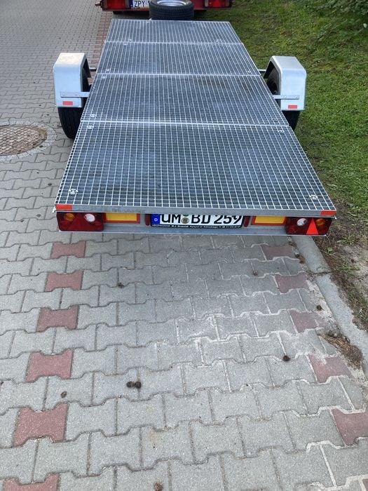 Przyczepa platforma płaska laweta ocynk 4m długa ALKO