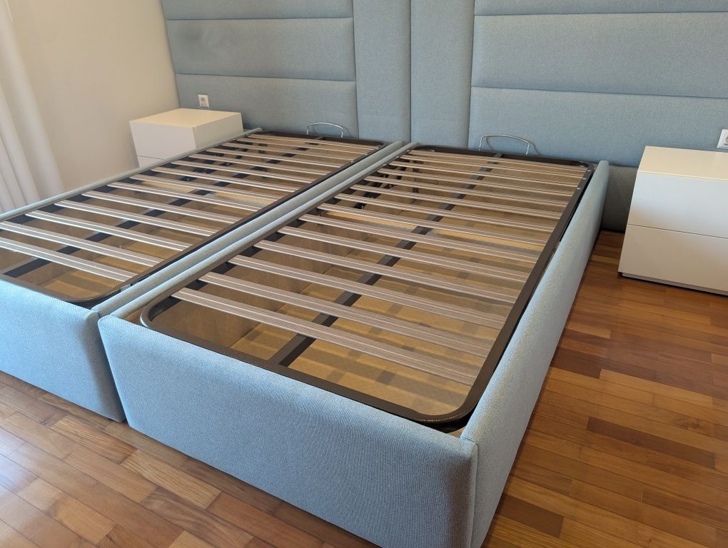 Conjunto 2 camas solteiro + 2 mesas de cabeceira