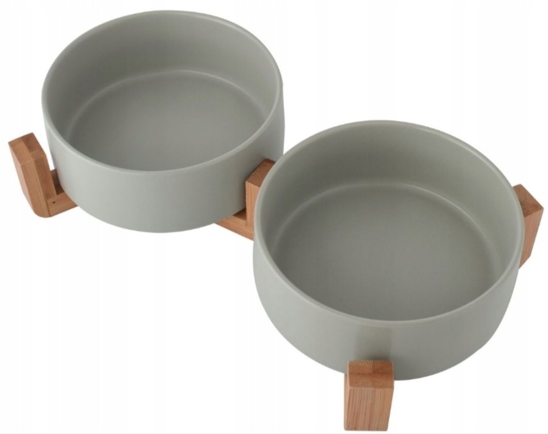 Miska Dla Psa Kota Podwójna ceramiczna Miski Ceramiczne NA STOJAKU 2x8