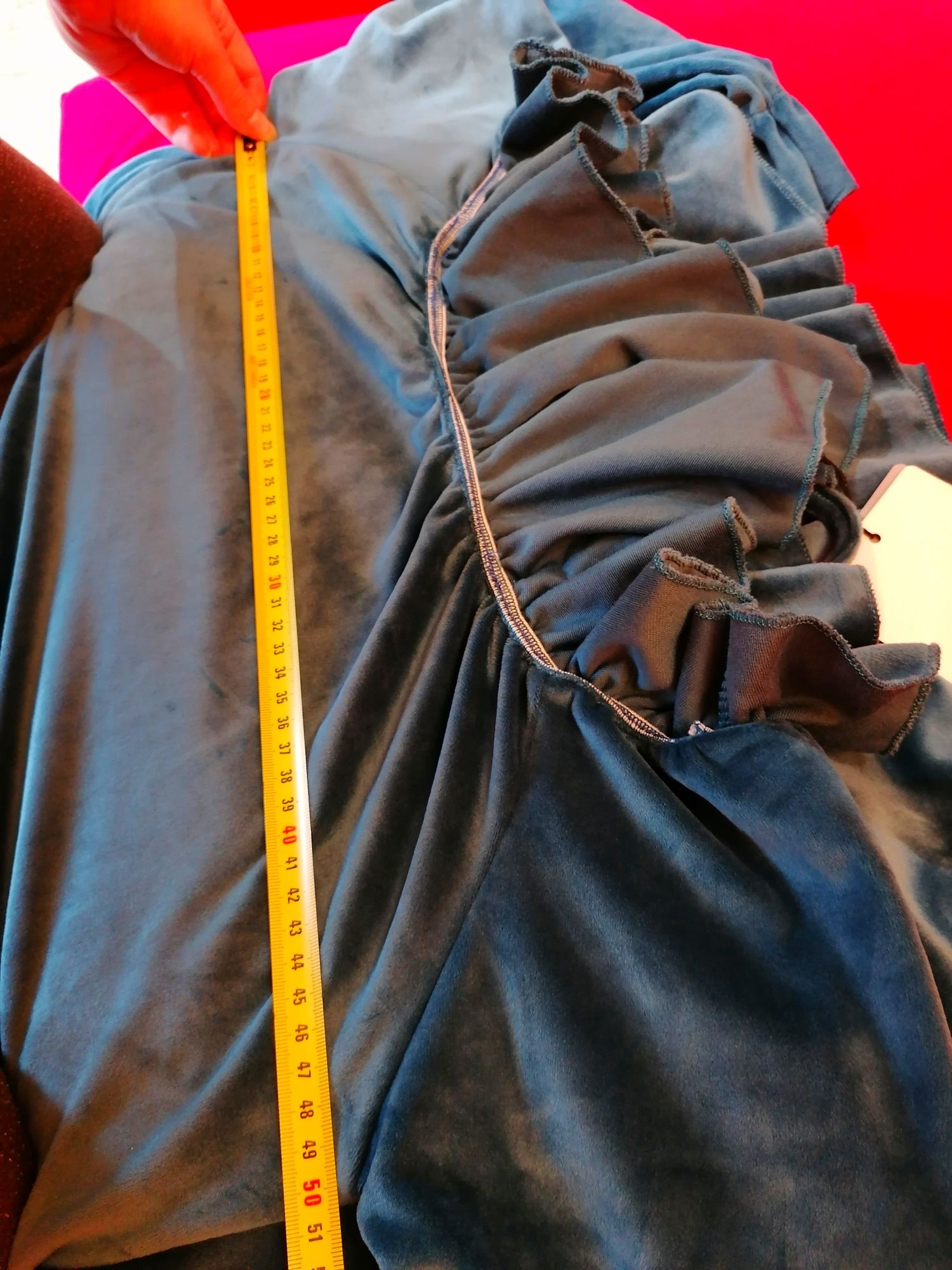 Nowa welurowa sukienka morska hiszpanka do 100cm w biuscie