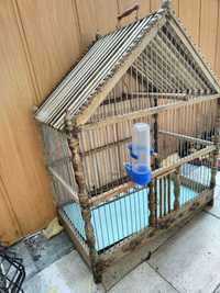 Клітка для попугая дерев'яна