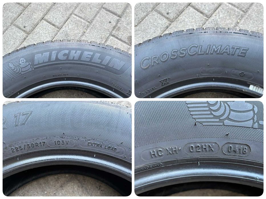 2X OPONY CAŁOROCZNE 225/60R17 103V Michelin CrossClimate+ 5.6MM 2018R