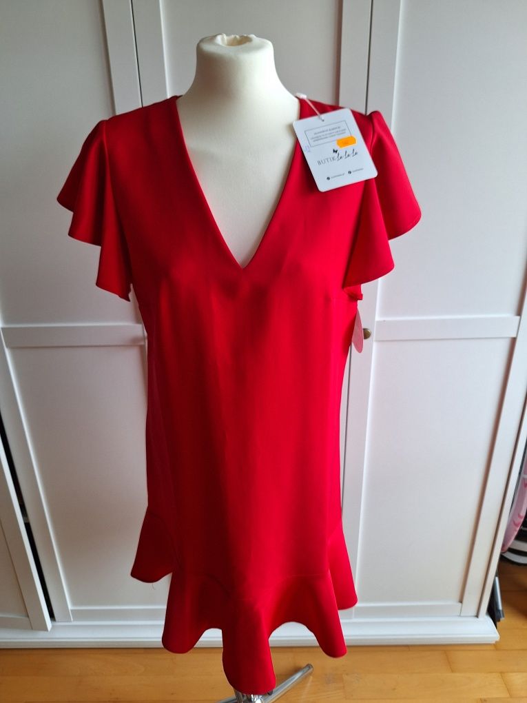 Czerwona, piękna sukienka Butik La La La r. L