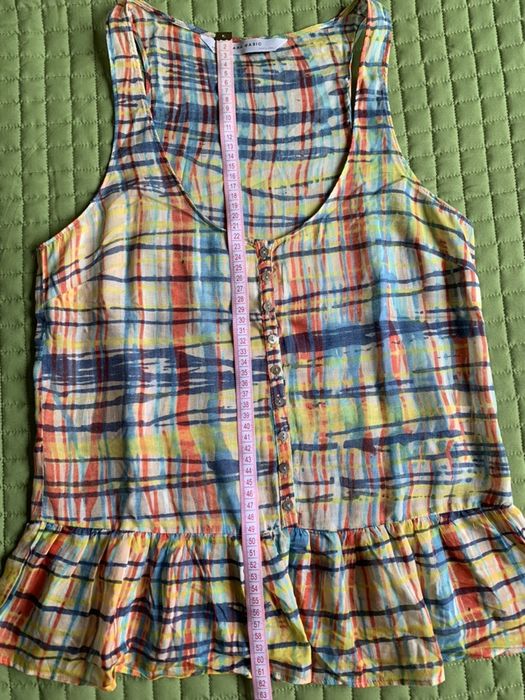 NOWA bluzka ZARA z baskinką, rozm. M, 36/38, jedwab, w kratkę