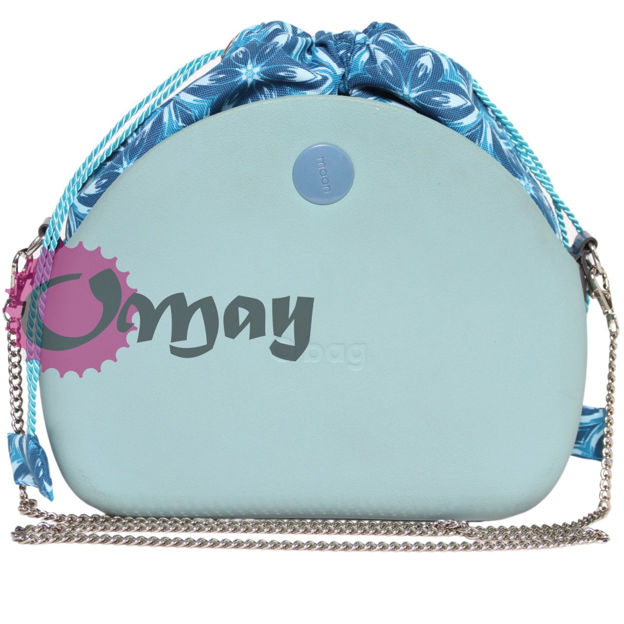 Niebieski organizer OBAG MOON LIGHT worek kwiaty 2kieszenie komin OMAY