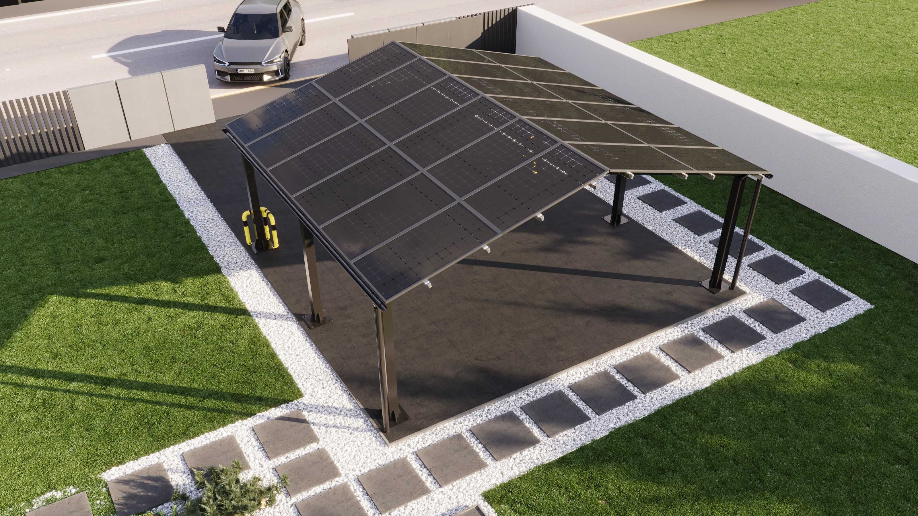 Wiata fotowoltaiczna / CARPORT / szczelna / 10 kWp