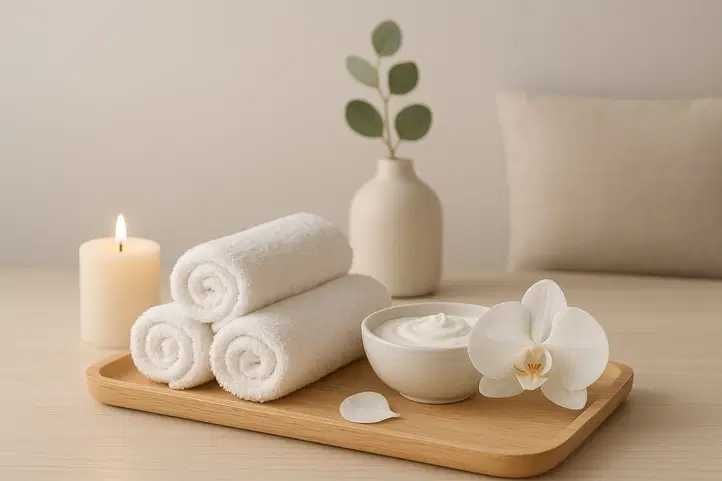 Estética, depilação e massagem.