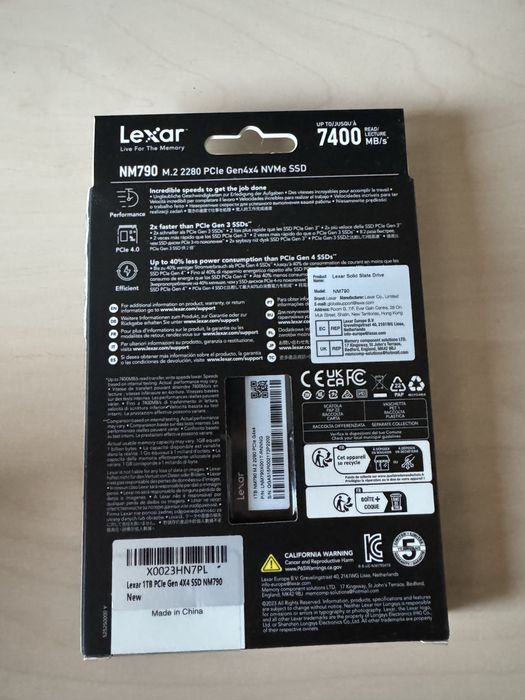 Lexar NM790 M.2 2280 PCIe Gen4x4 NVMe 1TB
