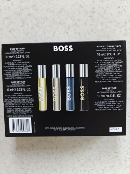 Zestaw czterech miniaturek Boss dla mężczyzn