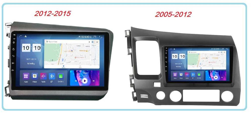 Автомагнітола Honda Civic Android, Qled, USB, GPS, 4G, CarPlay