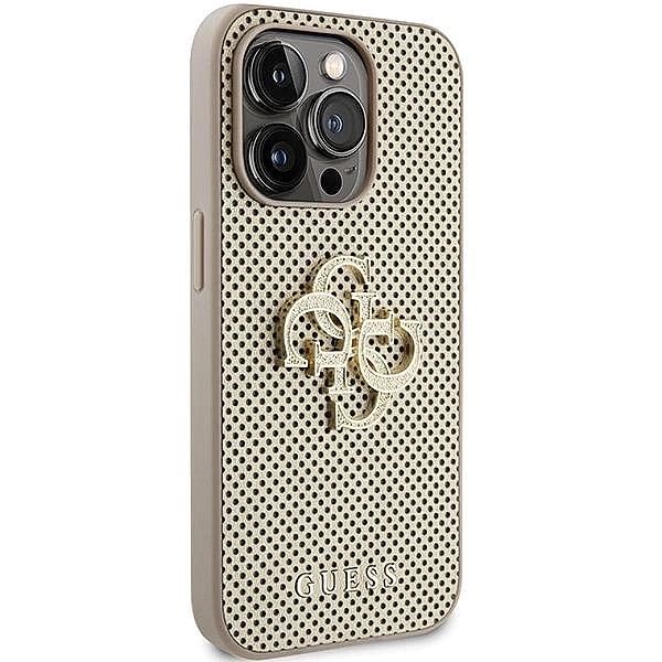 Etui Guess Perforated 4g Glitter na iPhone 15 Pro - złote