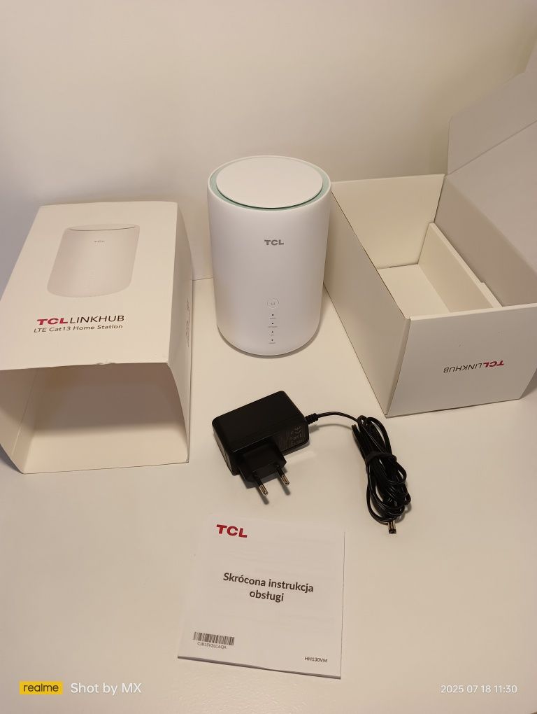 LTE Router TCL karta SIM 600MB/s LTE WiFi 5GHz Cat13  szybki internet