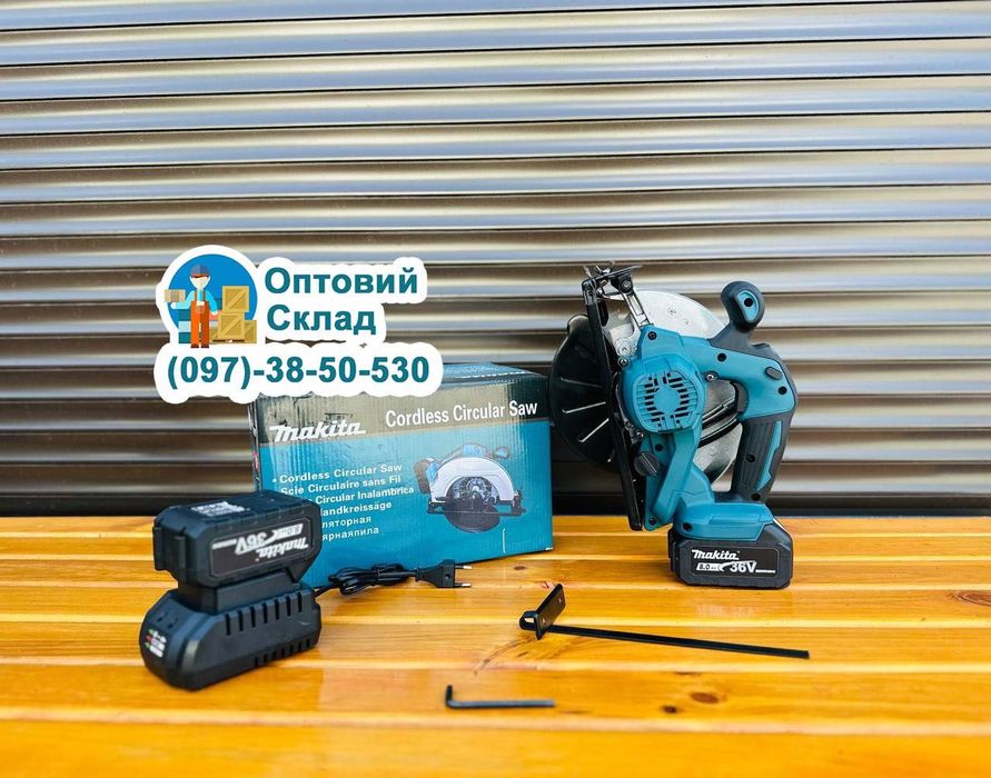 Аккумуляторная циркулярная пила паркетка Makita DHS680 36V 8A 185 диск
