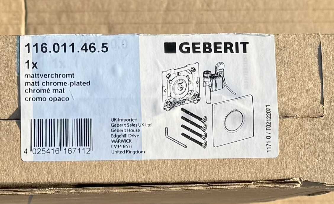 GEBERIT SIGMA 01 Przycisk Spłukujący Pisuaru Pneumatyczny 116.011.46.5