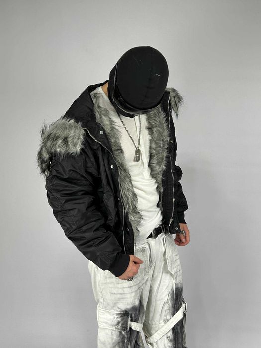 Бомбер чорний MA-1 з хутром аляска куртка курточка пуховик opium M L