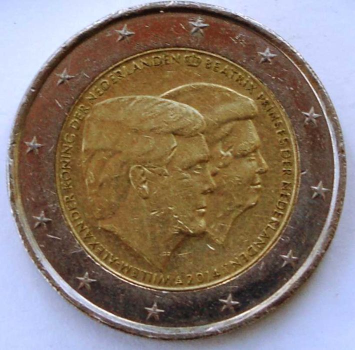 Moedas 2 euros comemorativas Holanda e Bélgica