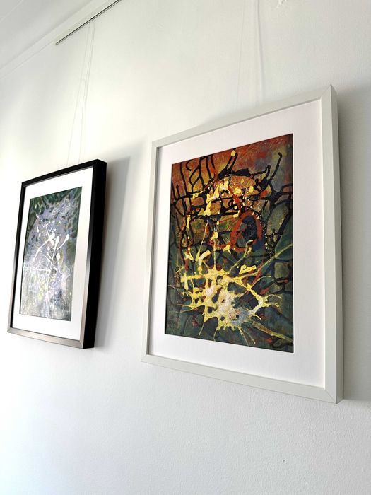 Quadros de interiores emolduradas (original paintings) 50 cada