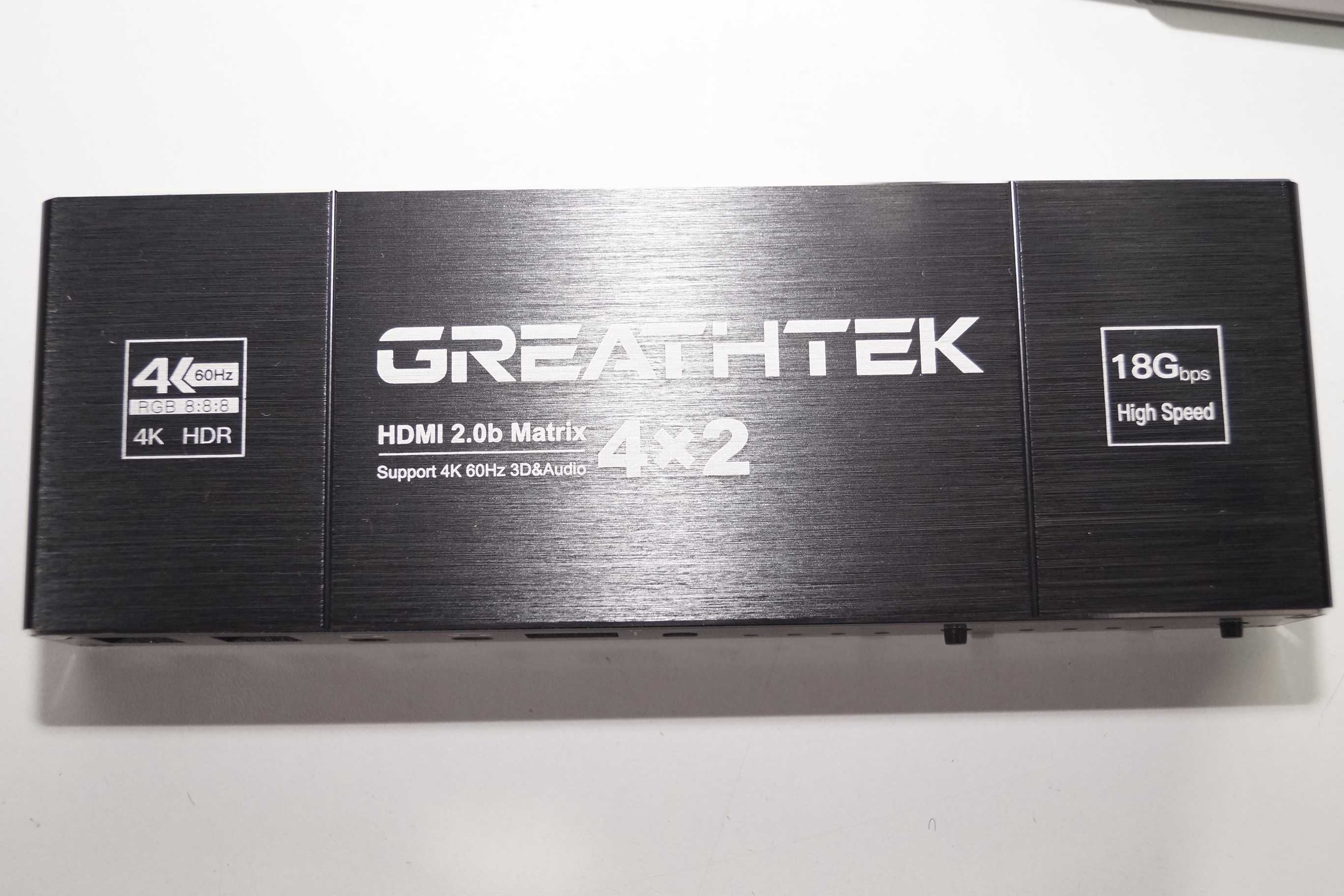 Przełącznik HDMI Matrix 4X2 4K 60Hz 3D Audio GREATHTEK