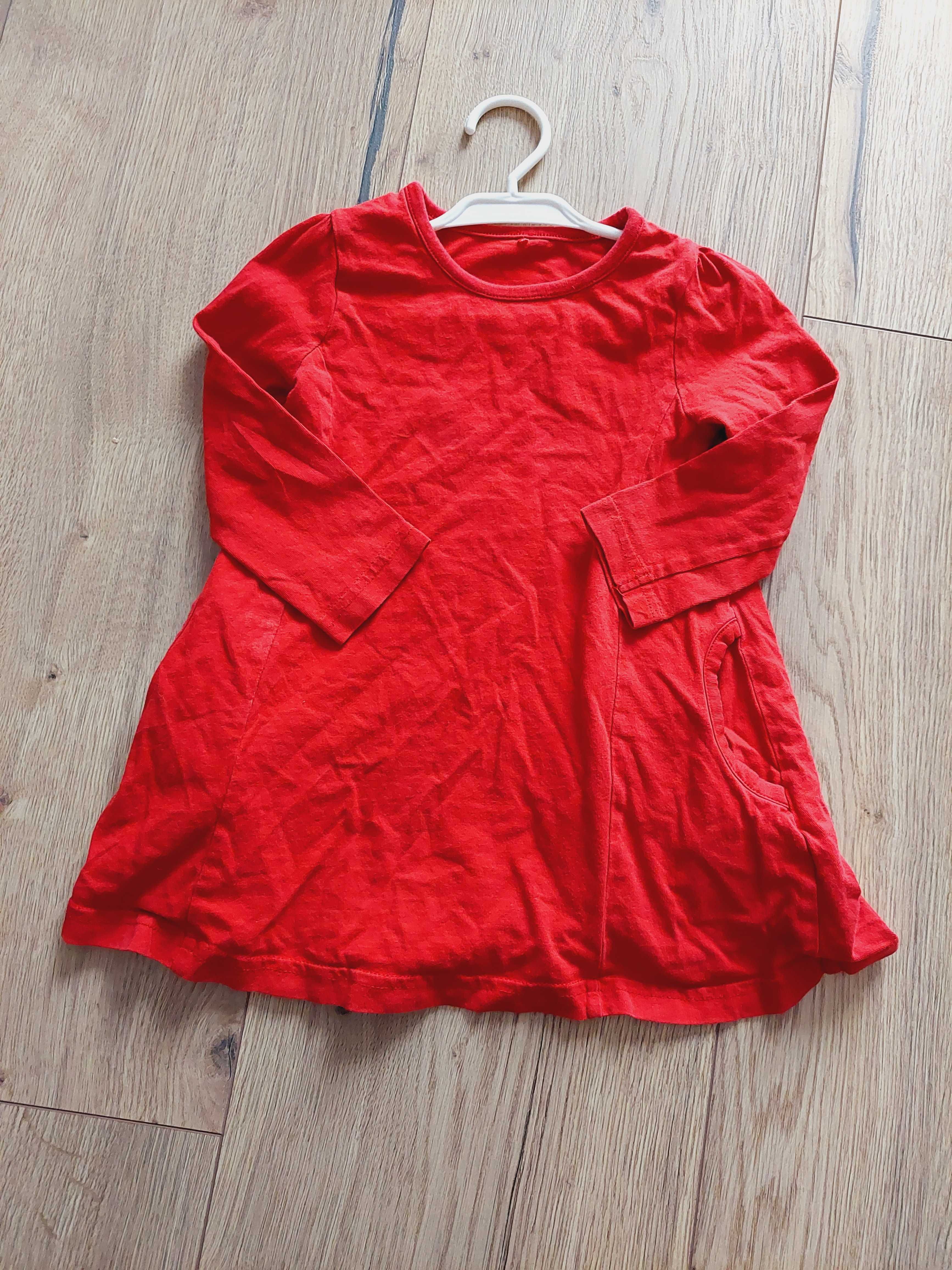Sukienka czerwona z kieszonkami george 12-18m 80-86 cm