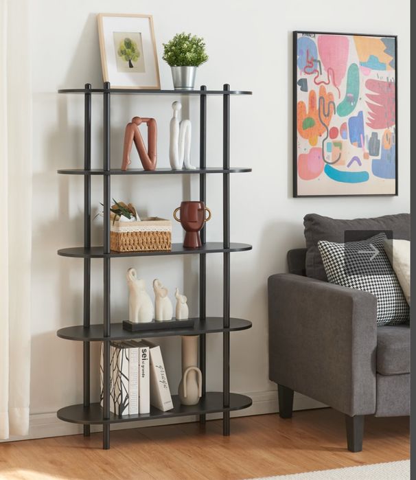 Estante preta cantos redondos
