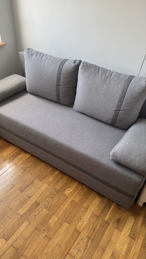 Kanapa rozkładana sofa z funkcją spania Mata black red white szara