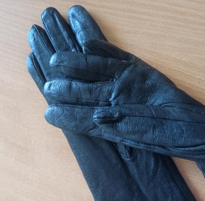 Шкіряні довгі Рукавиці перчатки chanel